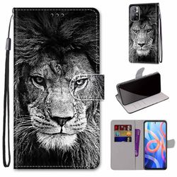Foxdock Sag for Xiaomi Poco M4 Pro 5g Creative Pattern Tui magnetisk kortholder tegnebog - Lion