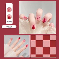 Bærbar negle patch aftagelig blød negle patch gelé lim færdig søm patch wearable nail patch Brombærkæresten