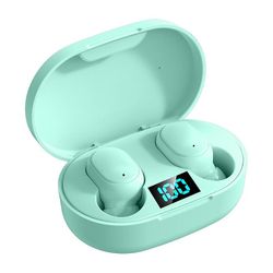 Boeyaa Trådløse hovedtelefoner Bluetooth-øretelefoner Ørepropper med mikrofonopladningsboks Grøn