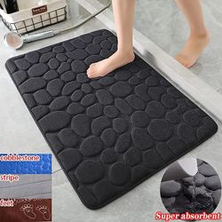 Memory Foam Soft Bath Mats-non-skli Absorberende vaskbart teppe Toalett Gulvmatte Hjem Bath Mat Coral Fleece Baderom Teppe Vann Absorpsjon Grønn 40...