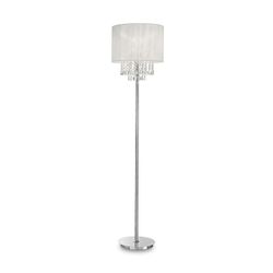Ideal Lux Lighting Ideel Lux Opera - 1 lys gulvlampe Krom, Hvid, Klar med krystaller og hvid skygge, E27