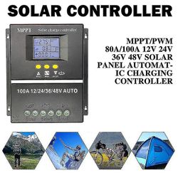 60a 80a 100a 12/24/36/48v Mppt ladekontroller for solcellepanel automatisk reguleringssystem med LCD-skjerm