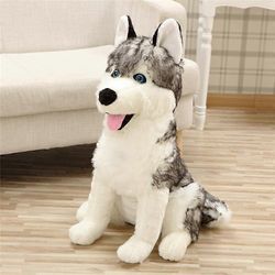 Redkid Realistinen susi Husky koiran pehmolelut Pehmo eläimet Lasten lelut Lapset Pehmeä Kawaii Susi Pet Doll Söpöt lasten lelut tytöille Pojat 1 40cm