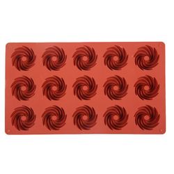 Eastocos Silikone Cookie Mold Swirl Chokolade Bageform Ovnfryser Sikker 15 Hulrum Brown