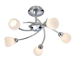 Firstlight Lighting Firstlight Rena - 5 Light Semi Flush Multi Arm Chrome, Opal Glass, G9