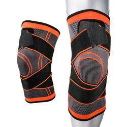 Lohill Knæ Støtte Brace Kompression Strap Ærme Sports Protector Ligament Justerbar Orange S