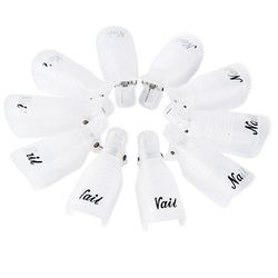 10pcs Nail Art Soak Off Cap Clip Uv Gel Polsk Remover Wrap Tool Fingers Fluid til fjernelse af lak manicure værktøjer Hvid