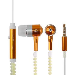 Hovedtelefon In-ear lynlås med mikrofon elektronisk udstyr Metal Stereo Isfang