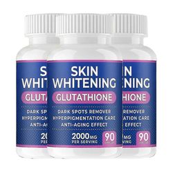 3 pakke glutathion blegning piller - 90 kapsler 2000mg glutathion - effektiv hud lynnedslag supplement - mørke pletter, melasma &; acne ar fjerner,
