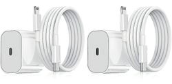 2-pak - Oplader til Iphone - Hurtig oplader - Adapter + kabel 20w hvid 2-pak Iphone 1-Pack iPhone