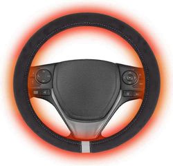 Lämmitettävä ohjauspyörän kansi Big Ant 12V -autoon, universaali 14,5-15,5 tuuman lämmitettävä käsienlämmitin sotkeutumattomalla muotoilulla