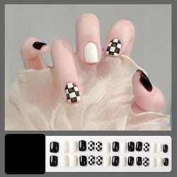 Bærbar negle patch aftagelig blød negle patch gelé lim færdig søm patch wearable nail patch Skakternet