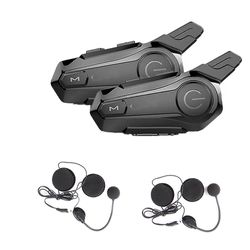 2stk Bluetooth Intercom motorsykkel halv hjelm Bluetooth headset for 2 Rider Intercomunicador Wirel