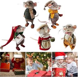 Söpö neulahuovutettu hiiri käsintehty talvi joulu kodin koristeet joulu hiiri hiiret koristeet lahjat A