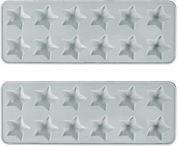 2 Pack 12 Stjerner Candy Mold, Silikone Mould Cake For Slik Cake (blå)