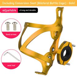 Aluminium Alloy Cykel kedelholder integreret mountainbike dobbelt stil vand kop holder guld Bilateral base style