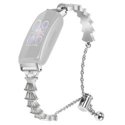 För Fitbit Inspirera / Inspire HR / Inspire 2 Glidande smycken Watchband Metall Silver Armband Rem