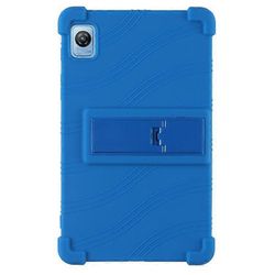 Yhteensopiva Blackview Tab 60 -silikonitablettikotelon kanssa Naarmuuntumaton takakansi PC-jalustalla Tummansininen