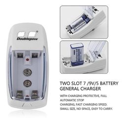 Universal 2-pladser Aa Aaa 9v batterioplader oplader til genopladeligt batteri