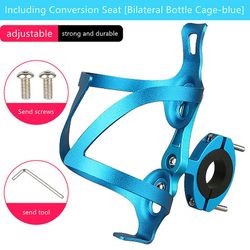 Aluminium Alloy Cykel kedelholder integreret mountainbike dobbelt stil vand kop holder blå Bilateral base style