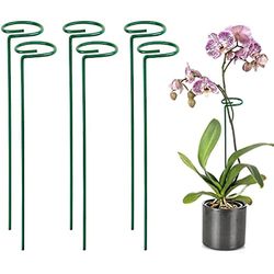 Tianzun 6 Pack Plant Support Stakes, have Single Stem Flower Plant Support, Single Stem Support Stake Plant Cage Support Ring 6 Pcs 60cm