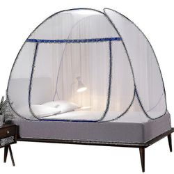 Pop up myggenet til dobbeltseng, stort bærbart telt Rejse Dobbeltdør Lynlås Seng Net, Easy Inst