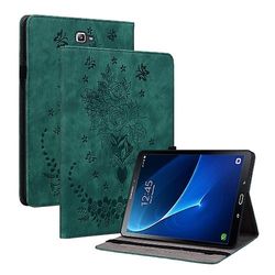 Til Samsung Galaxy Tab A 10.1 2016 / t580 / t585 Butterfly Rose præget læder tablet taske Grøn