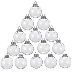 15 kpl pyöreitä läpinäkyviä joulupalloja, uudelleentäytettäviä tee-se-itse-palloja, jotka on valmistettu muovisista joulupalloista Kuusen koristelu
