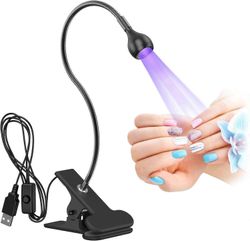 Linkrunning UV-kynsilamppu, kynsienkuivaajan LED-liimakovettumislamppu, 3W USB-liimalamppu UV-valo pidikkeellä (musta)