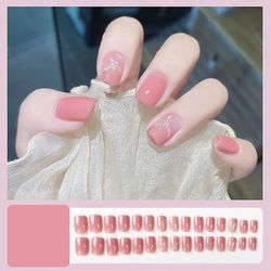 Bærbar negle patch aftagelig blød negle patch gelé lim færdig søm patch wearable nail patch Pulver spray guld