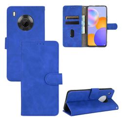 Etui til Huawei Y9a Cover Premium læder med kortholder Flip Folio magnetisk etui Etui Coque - Sort Blå