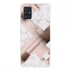 Crazy Kase Hull Til Samsung Galaxy A51 i blød silikone, pink marmor og chokolade