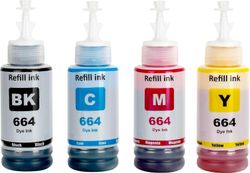 4kpl mustesarja 664 Epsonille EcoTank-tulostimelle L210 L220 L300 L355 L365 L555 L1300