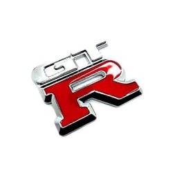 Chrome/punainen Nissan GTR -tunnuksen tarra kaikille Skyline R32 R34 350z