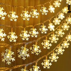 Hitoor Christmas Soverom Led Snowflake Light String (b, Style) 40 stykker