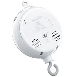 Pinnasänky Mobile Motor Baby Music Box Spinner 3 tilalla Äänenvoimakkuuden säätö 12 kehtolaulua Automaattinen sammutus jälkeen Valkoinen