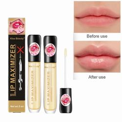 2kpl Lip Plumper Extreme Lip Gloss Maximizer Plump Volume Isommat huulet Kosteuttavat Vähennä huulten hienoja juonteita