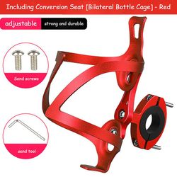 Aluminium Alloy Cykel kedelholder integreret mountainbike dobbelt stil vand kop holder rød Bilateral base style