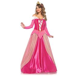 Voksen Aurora Princess Dress Costume Womens Halloween Cosplay Gown Rosa M