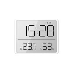 Digital Clock Smal LCD-skärm Elektronisk digital klocka kan hängas på väggen Baksidan med magnetisk sugning kan hängas Kylskåp, temperatur- och fuk...