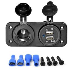 Dobbelt usb-bil cigarettænder socket splitter 12v oplader strømforsyning stikkontakt