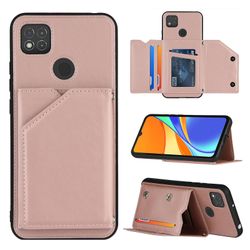 Gangxun Sag For Xiaomi Redmi 9c Vintage Cuir Cover Læderetui Kofanger - Rose