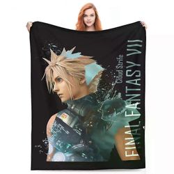 Kerota Cloud Strife Final Fantasy 7 Pelit Peitot Flanelli Koristelu FF7 Monitoimi Erittäin pehmeä heitto Peitot Makuuhuoneen vuodevaatteet Heitto 1...