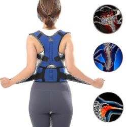 rygg støtte støtte holdning korrigerende stropp midje ryggstøtte holdning ortopedisk belte Blå S