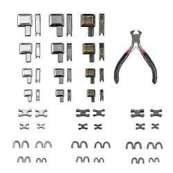 120 kpl vetoketjun korjaussarja, vaatteiden metallitarvikkeet, neliömäinen pistoke vetoketjun pistorasia 61 kpl