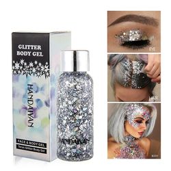 Jying 9colors Eye Glitter Nail Hair Body Face Glitter Gel Art Flash Heart Løs Pailletter Cream Festival Glitter Dekoration Party Festival 2