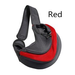Udendørs Rejse Mesh Oxford Pet Hund skuldertaske, rød farve, S størrelse