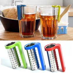 Te sive hængende på Cup Style Te infuser med håndtag te diffusor si Herbal Spice Filter Drinkware Te Tilbehør Rød