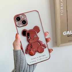 Tegneserie Bjørn Mønster elektroplating Soft Tpu tegneserie gennemsigtig mobiltelefon sag 6 iPhone11pro
