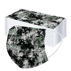 50stk Engangs voksne maske Paisley Print Ansigtsmaske 3ply Ear Loo Rød